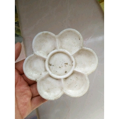 民国调色盘俗名莱州玉三槽调色盘老滑石调色盘文房