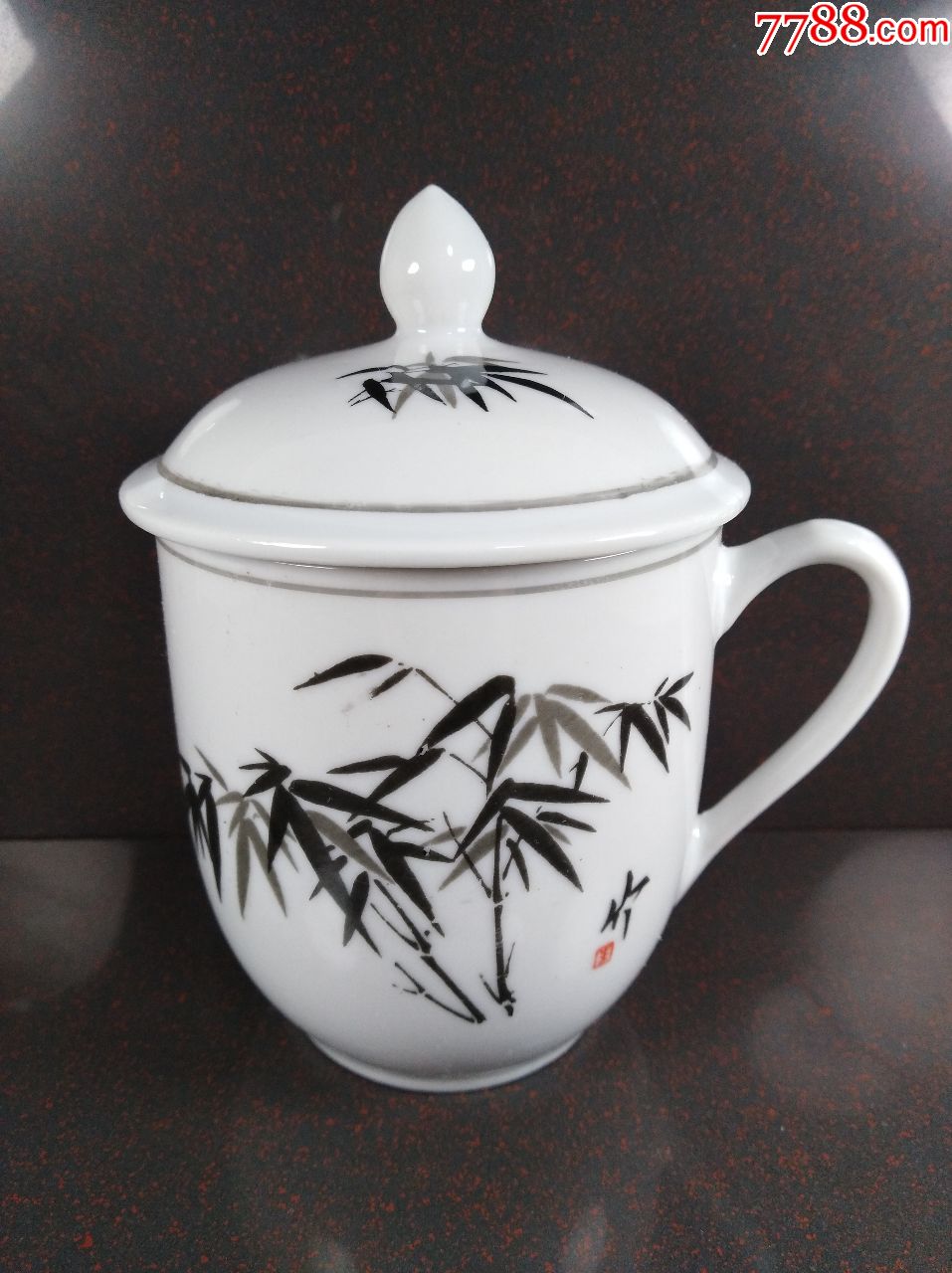 醴陵界牌手绘墨彩竹叶杯