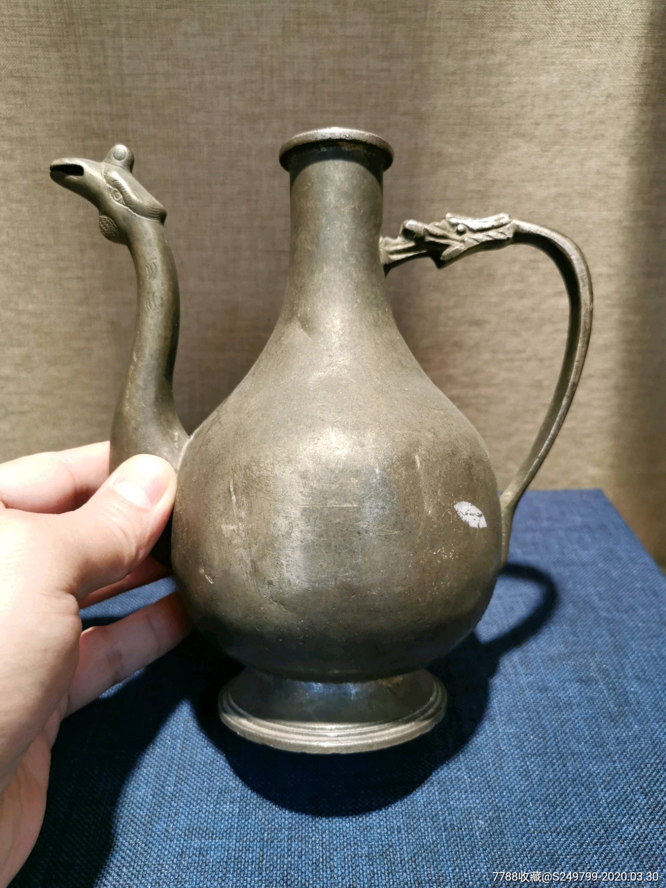 明代铜鎏银龙凤壶-铜壶/铜瓶-7788收藏