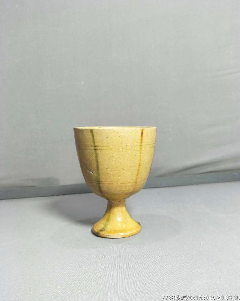 唐代三彩高足杯-唐三彩-7788唐三彩