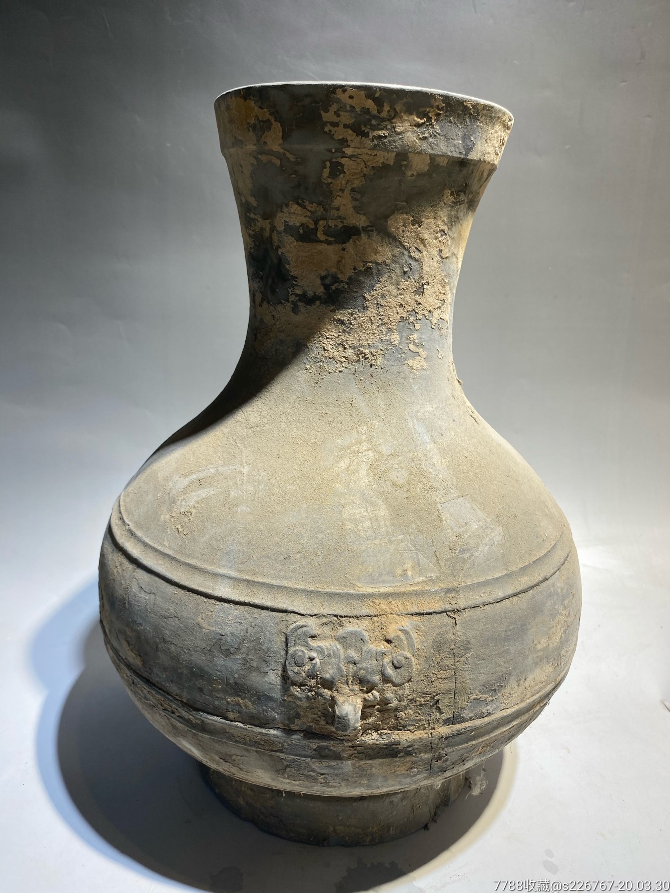 古玩陶器古董汉代铺首陶壶