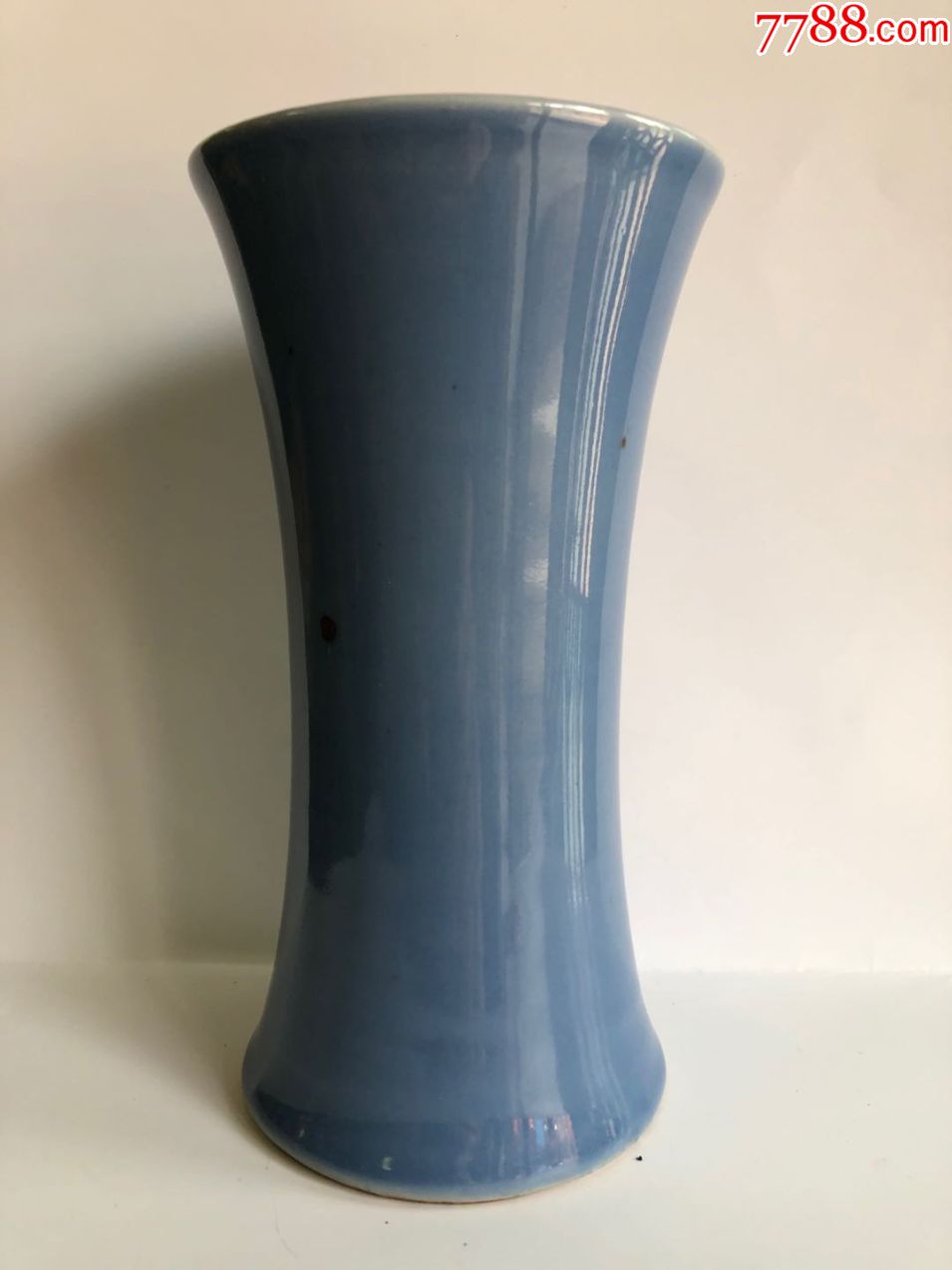 清中期天蓝釉花觚