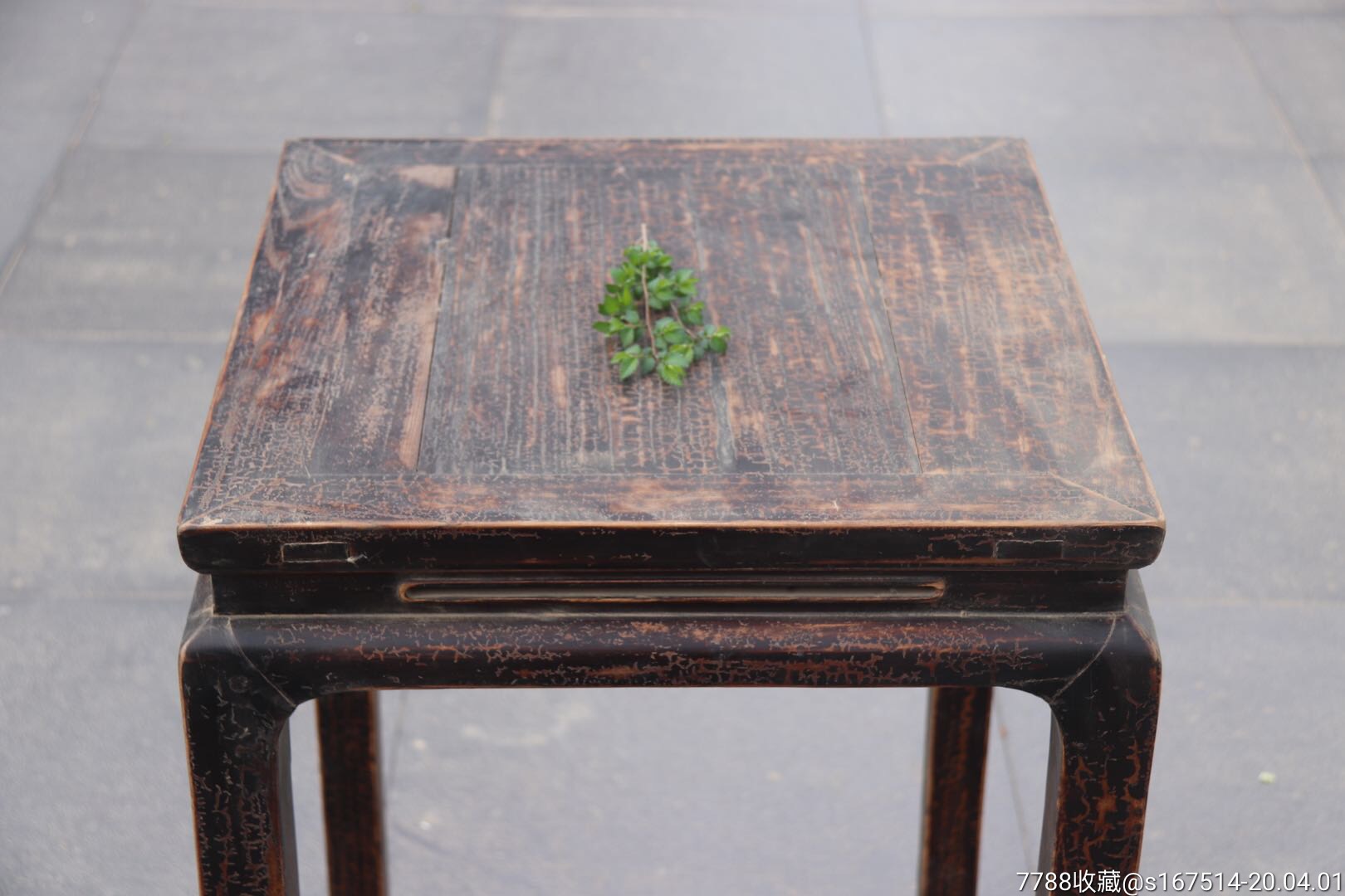 香几榆木高82见方45明式风格结构方正品相极佳-木桌/几/案-7788旧家具