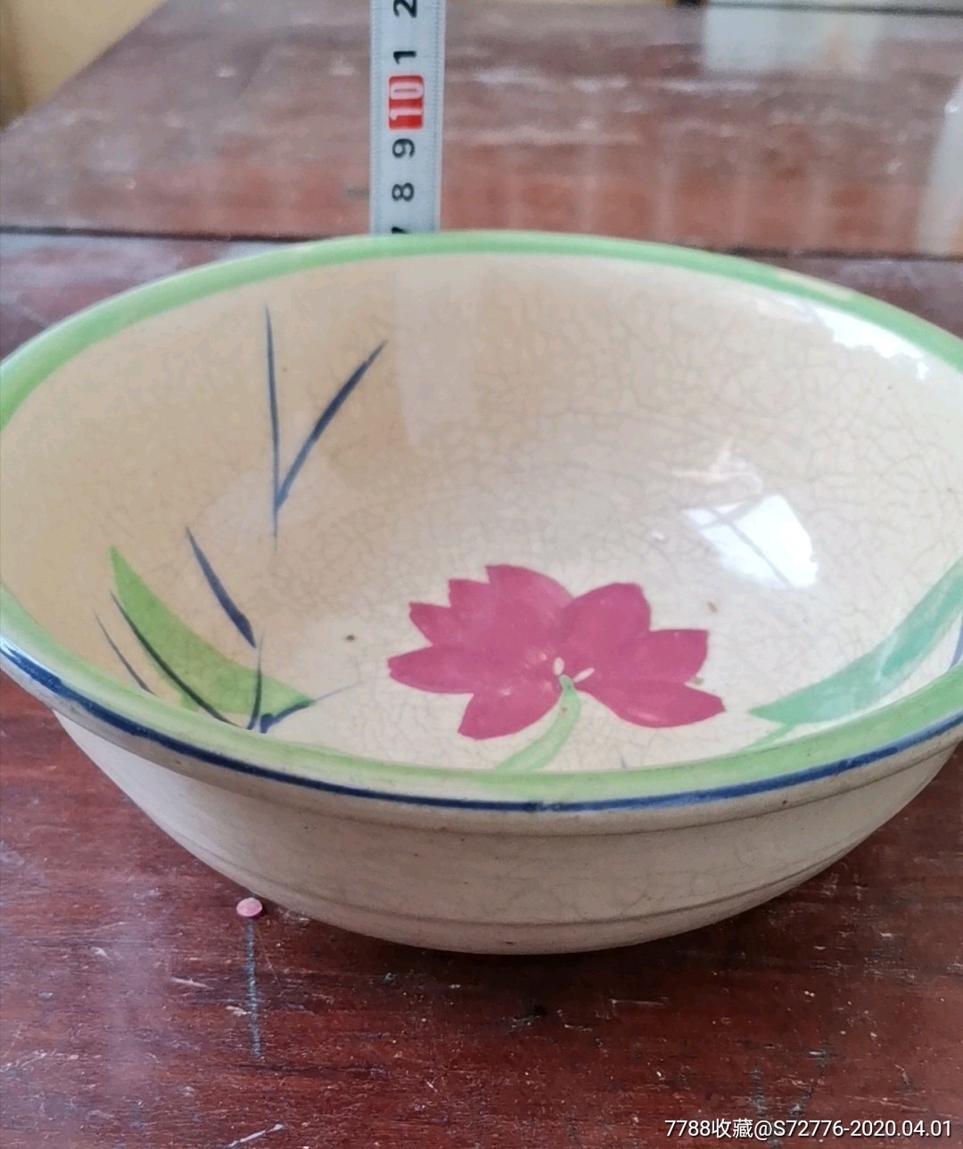 老汤盆汤碗50年代怀旧老物品瓷盆瓷碗荷花图案