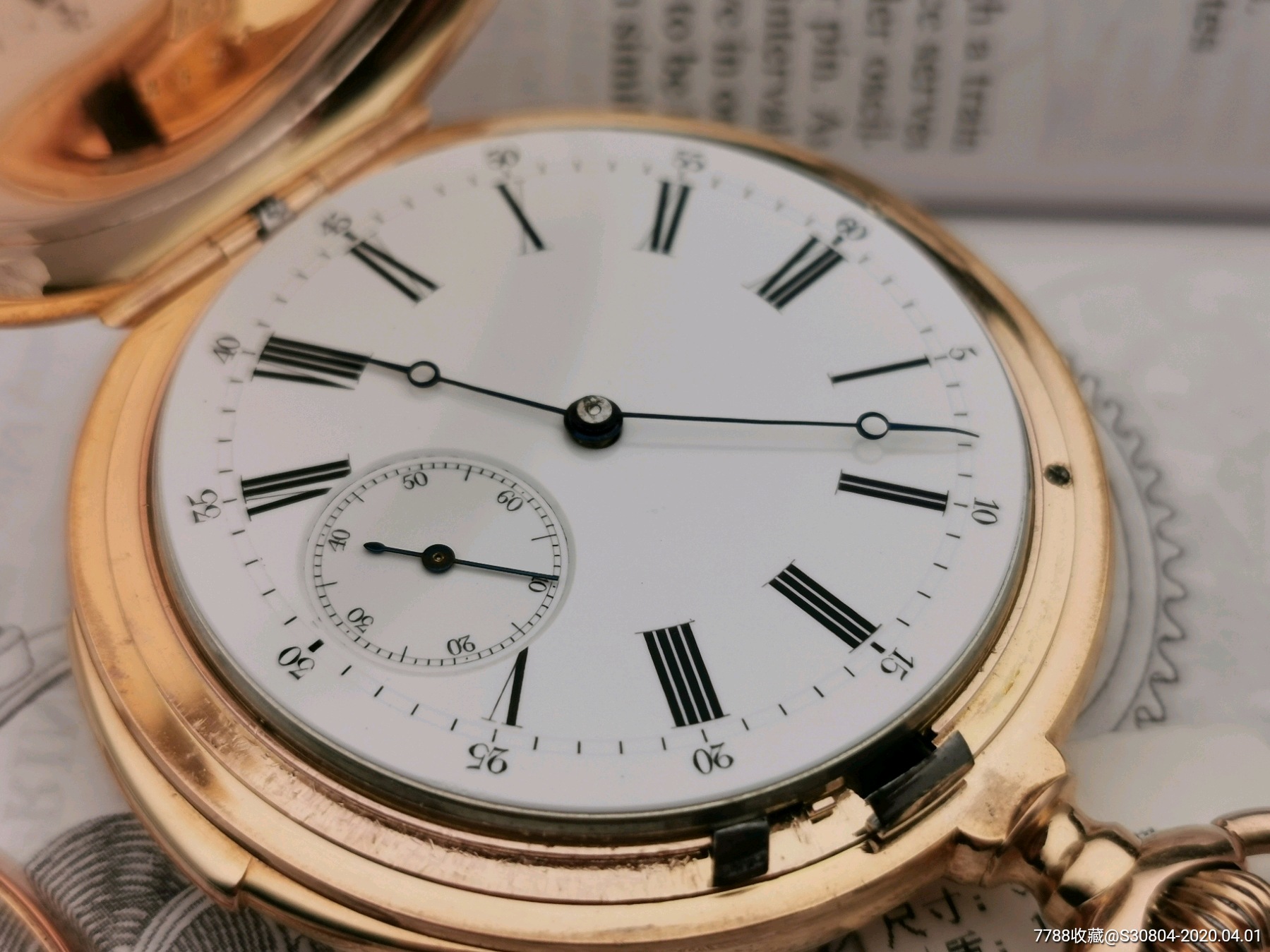 二手经典收藏级18k实金三问怀表