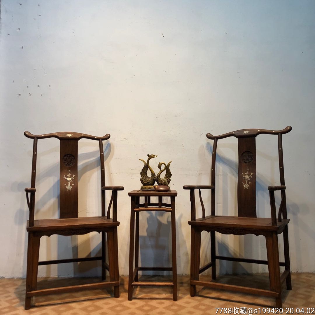 花梨木椅子三件套.镶嵌贝壳,古韵古风,大气漂亮,百搭时尚,纯手工