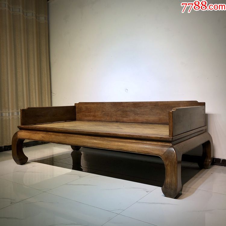 传世老黄花梨家具古董明清老家具明代清代黄花梨海黄藤面罗汉床