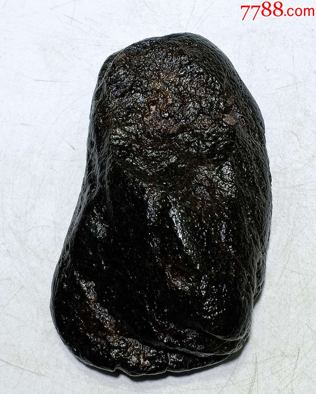 3664和田玉黑青旱籽戈壁料原石123克