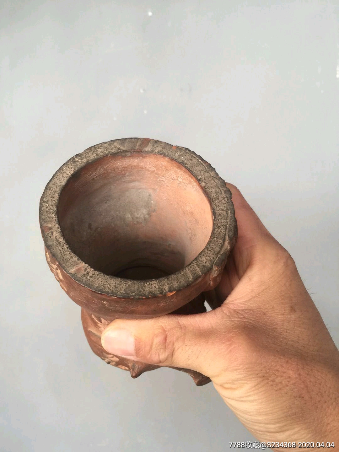 老紫砂泥笔筒老古董老笔筒古玩杂项笔筒