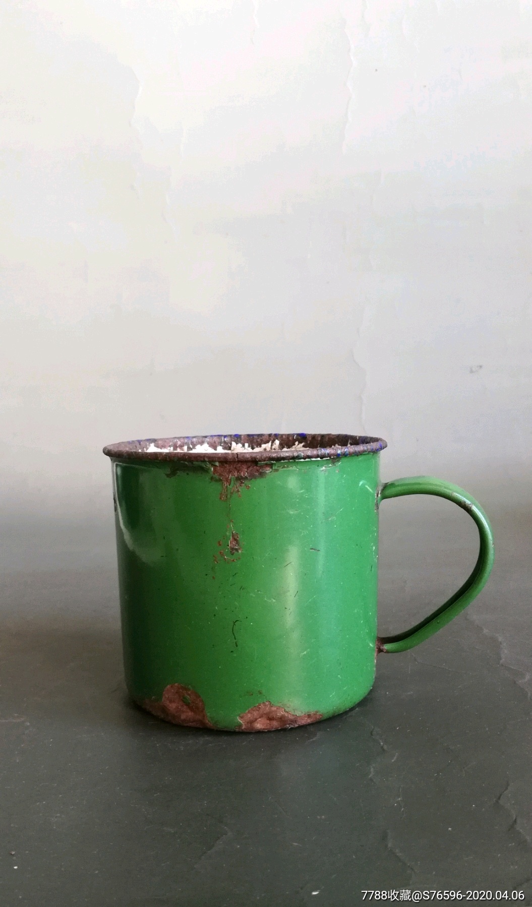 五十年代小型搪瓷茶缸老红*用品