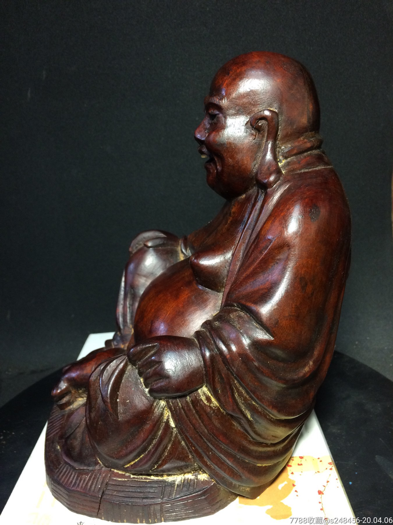 老木雕神像造像佛像古玩清代文房摆设雕件摆件木器老红木罗汉_价格