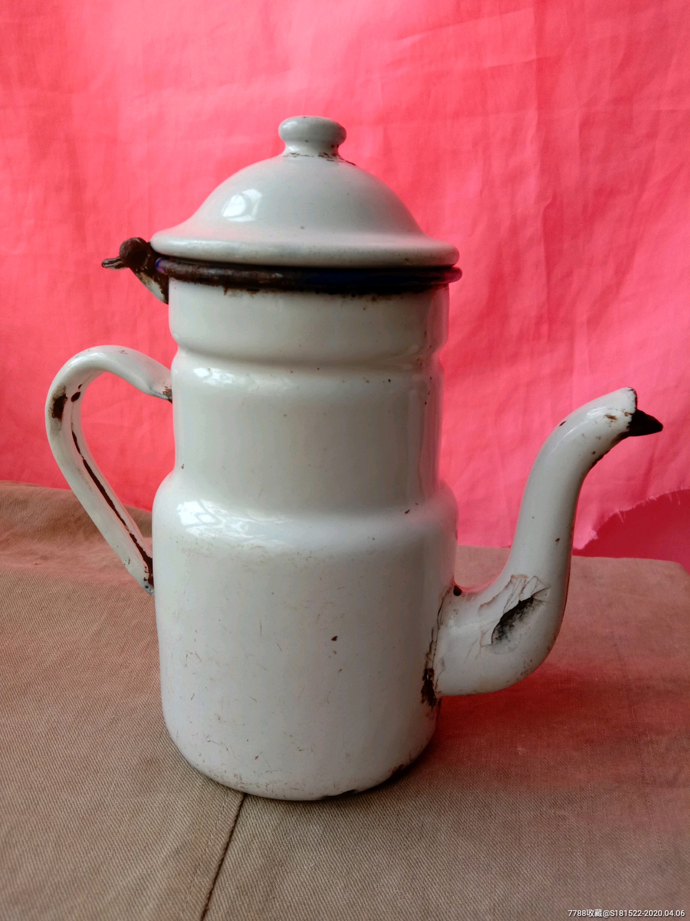 文革时期茶杯老搪瓷壶老搪瓷壶老茶具收藏民俗茶壶