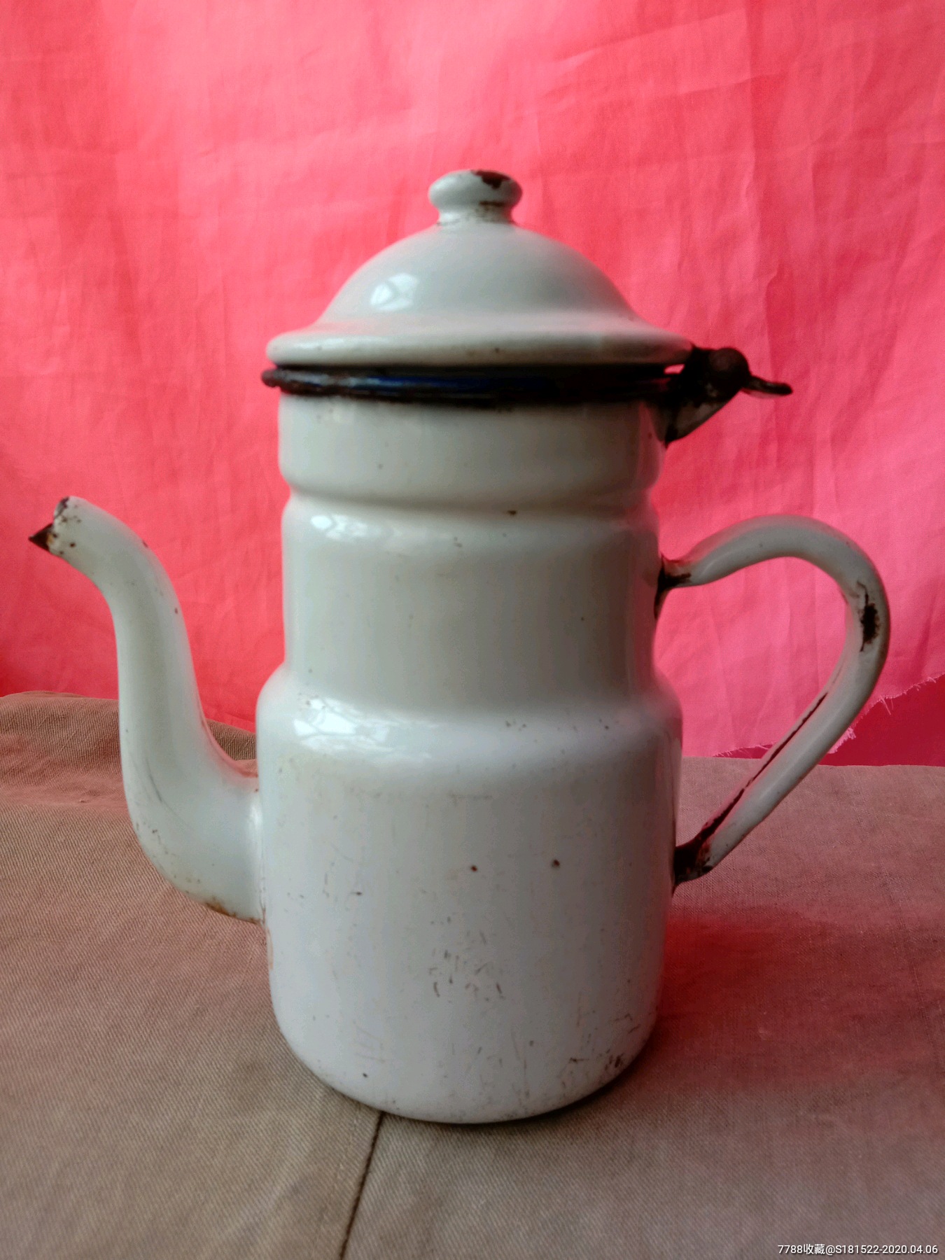 文革时期茶杯老搪瓷壶老搪瓷壶老茶具收藏民俗茶壶