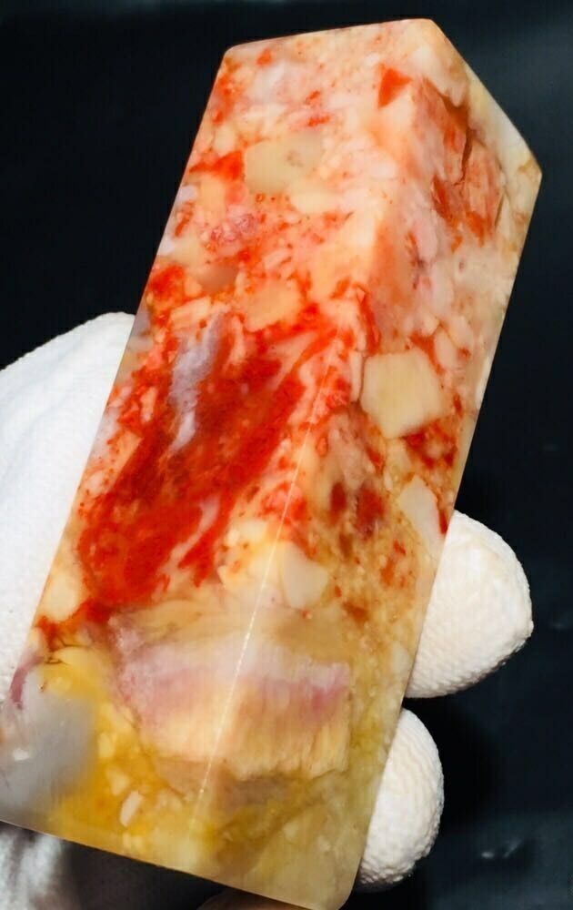 老挝五彩桃花结晶善伯冻---一组5枚-价格:1000元-se72201115-其他石印