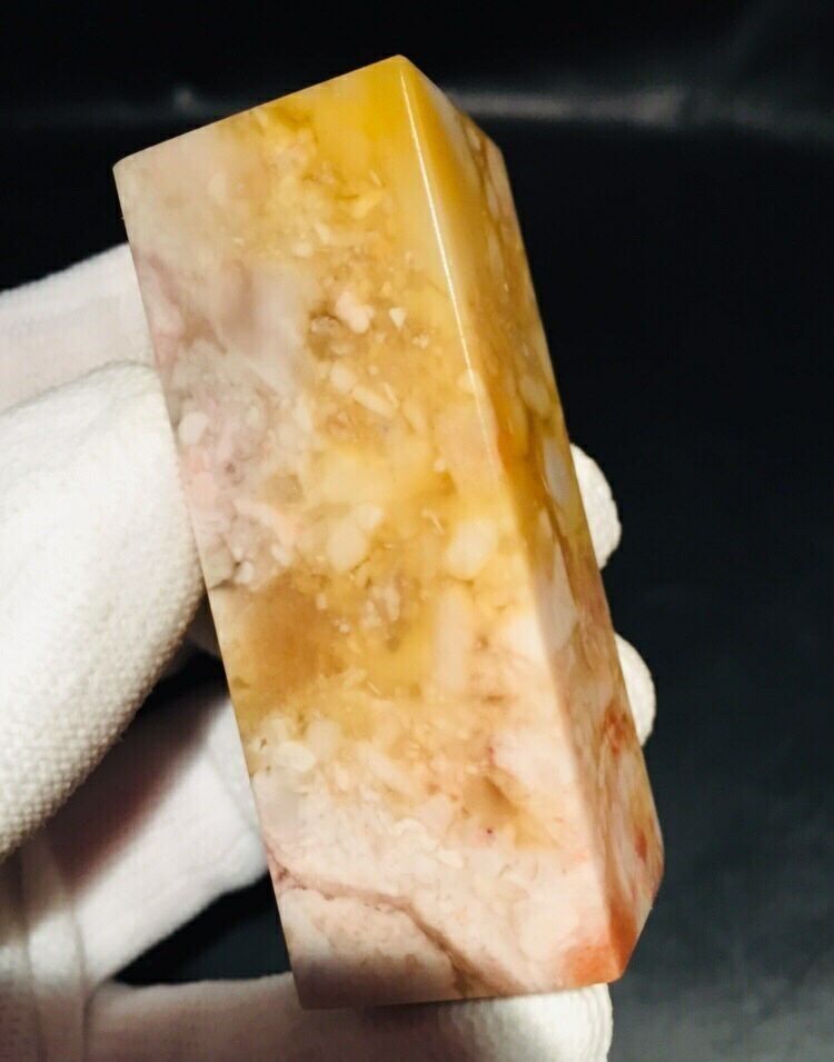 老挝五彩桃花结晶善伯冻---一组5枚-价格:1000元-se72201115-其他石印