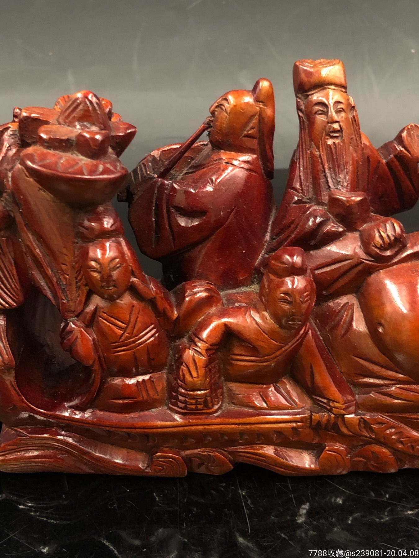 日本回流木雕八仙过海