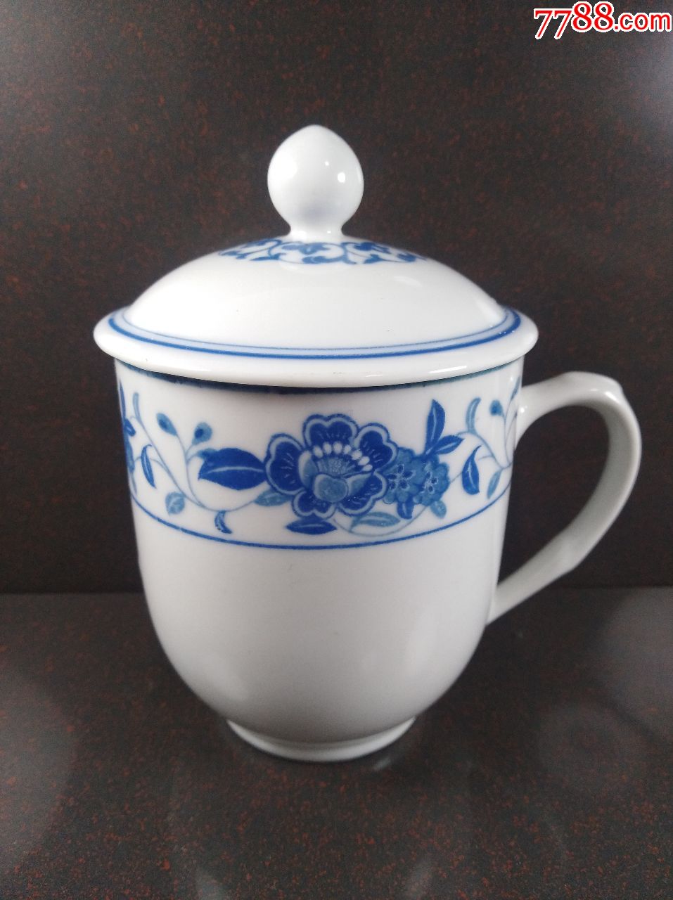 醴陵国光釉下彩手绘青花茶杯