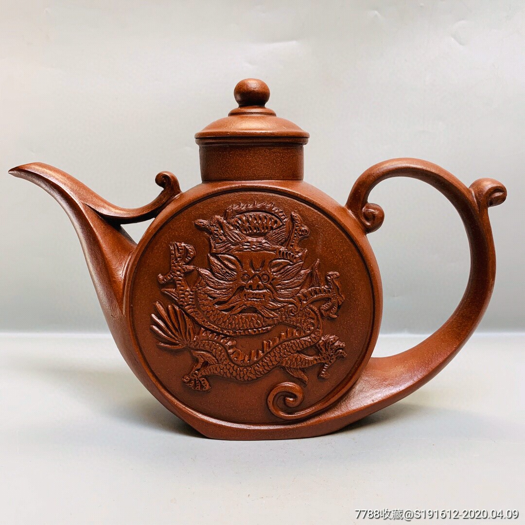 宜兴紫砂原矿紫砂民间艺人制大龙壶