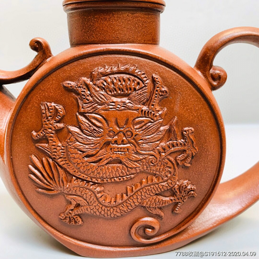 宜兴紫砂原矿紫砂民间艺人制大龙壶