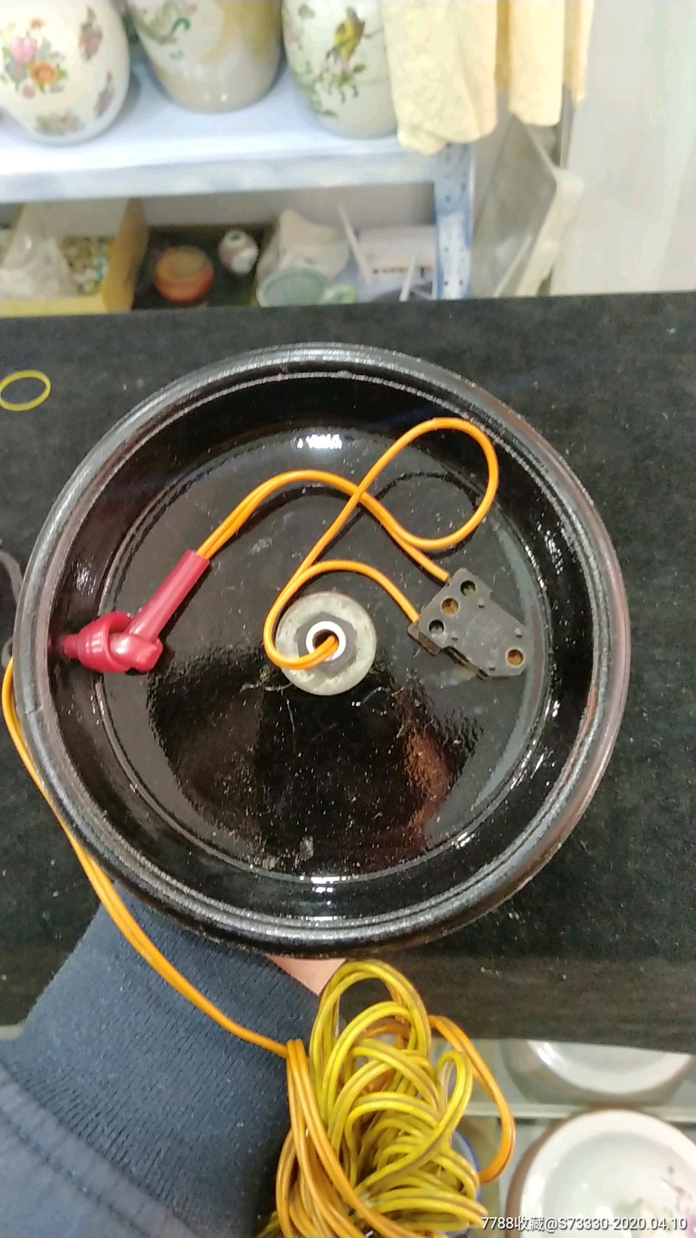 老物件民俗收藏80年代左右玻璃台灯开关完好