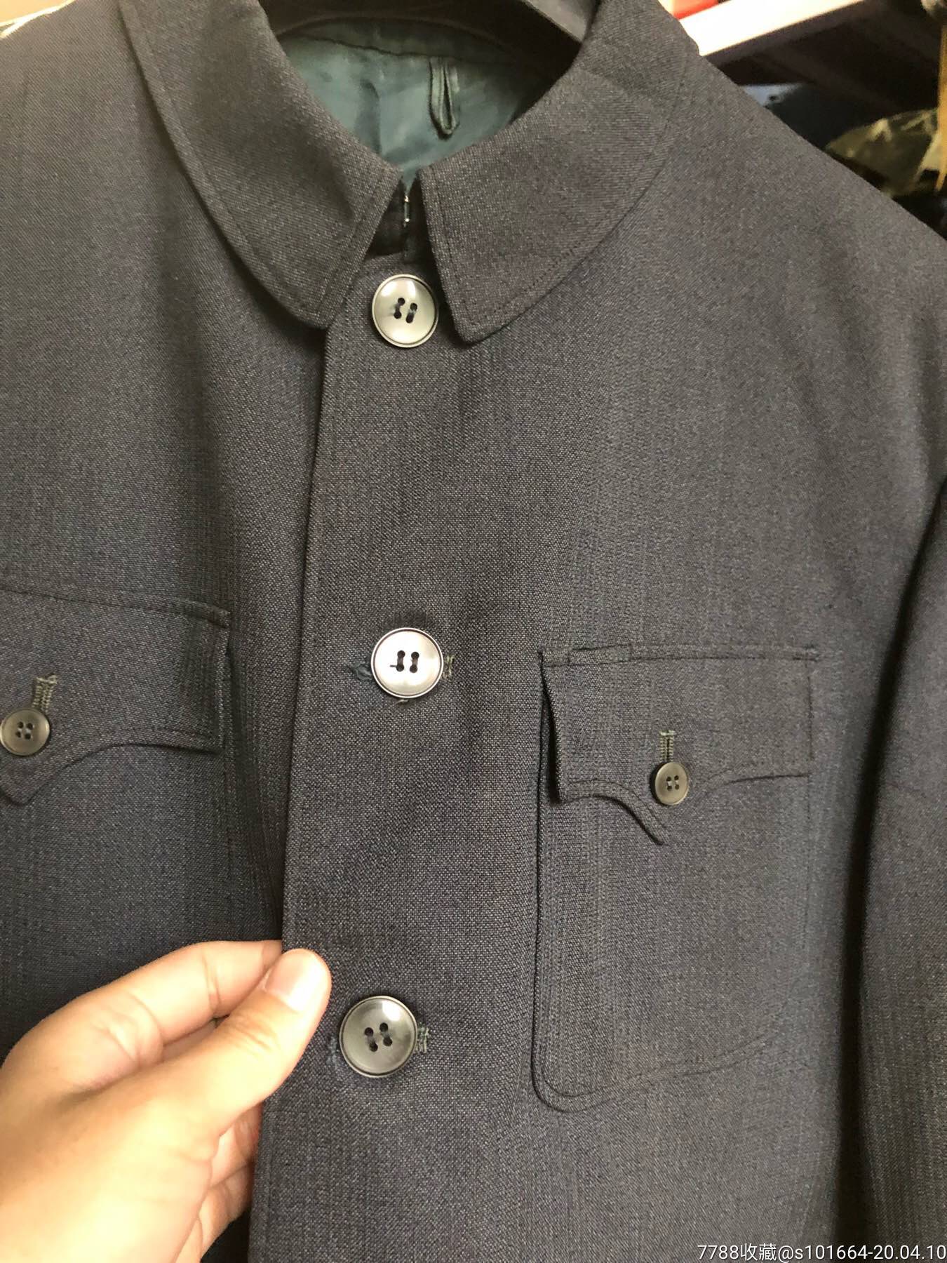 老式毛料中山装翠竹牌