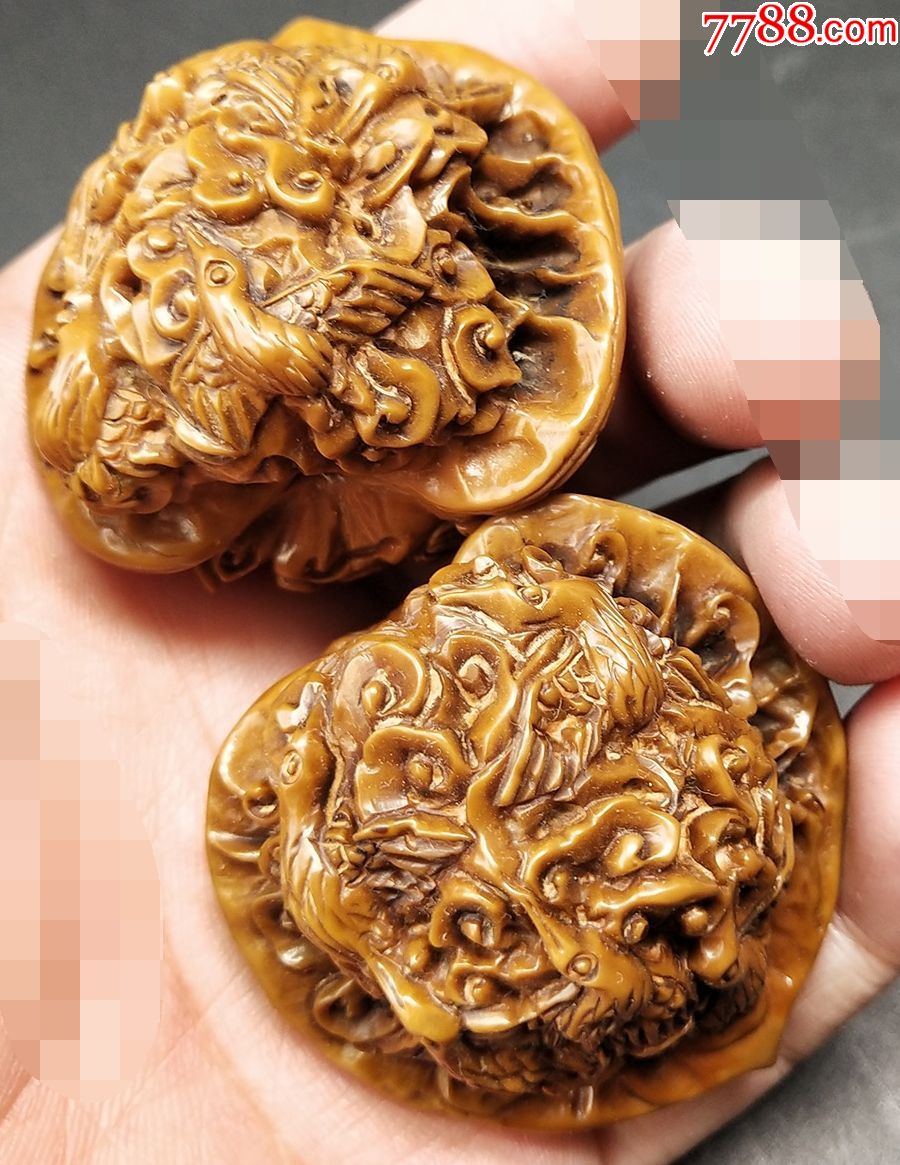 老包浆文玩核桃一对古代核雕手把玩件大个野生长4.7厘米,高4.