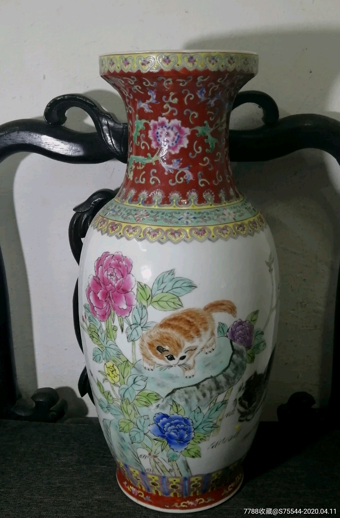 景德镇出口创汇手绘粉彩瓶-彩绘瓷/彩瓷-7788收藏