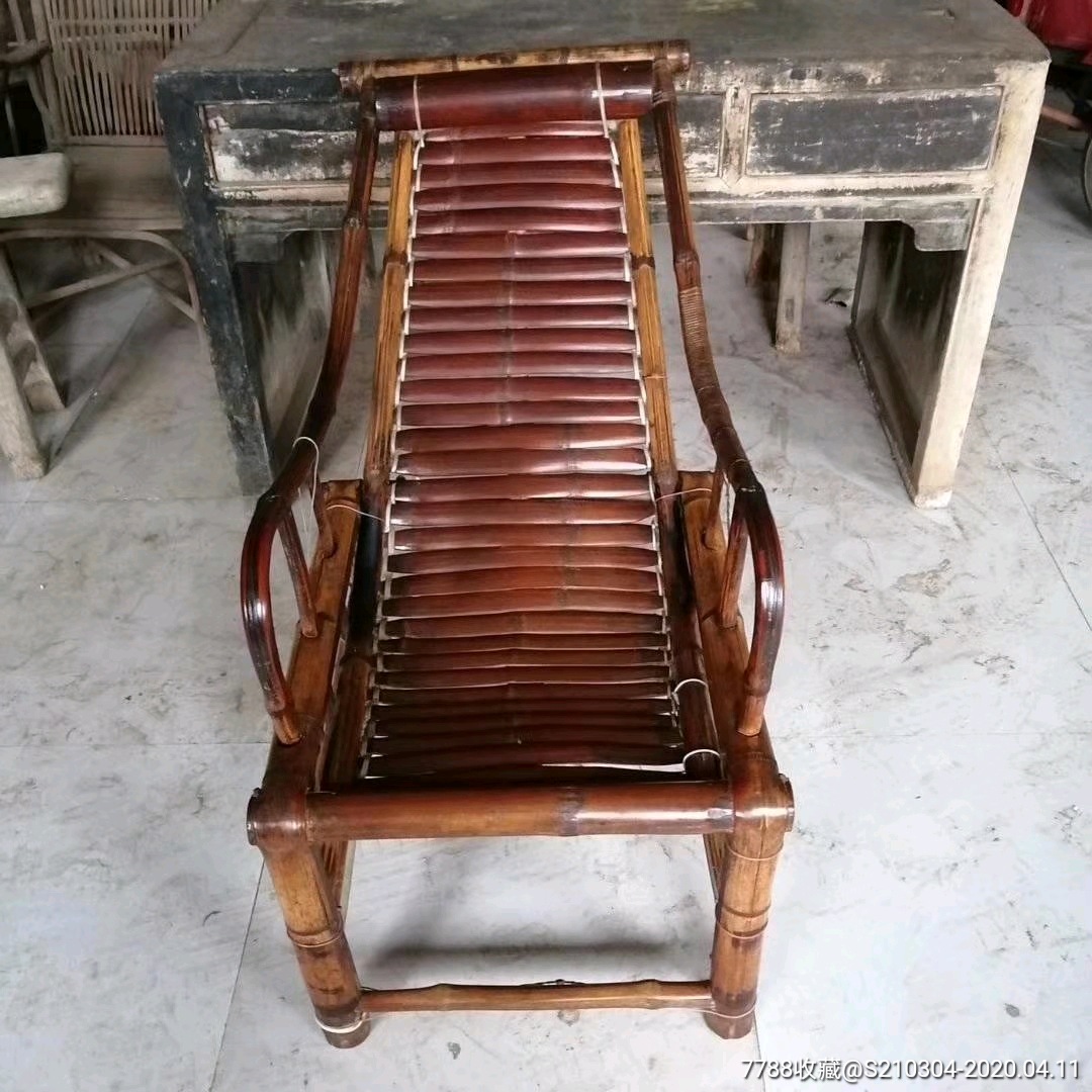 竹制躺椅,包浆好品相佳,稳固能正常使用