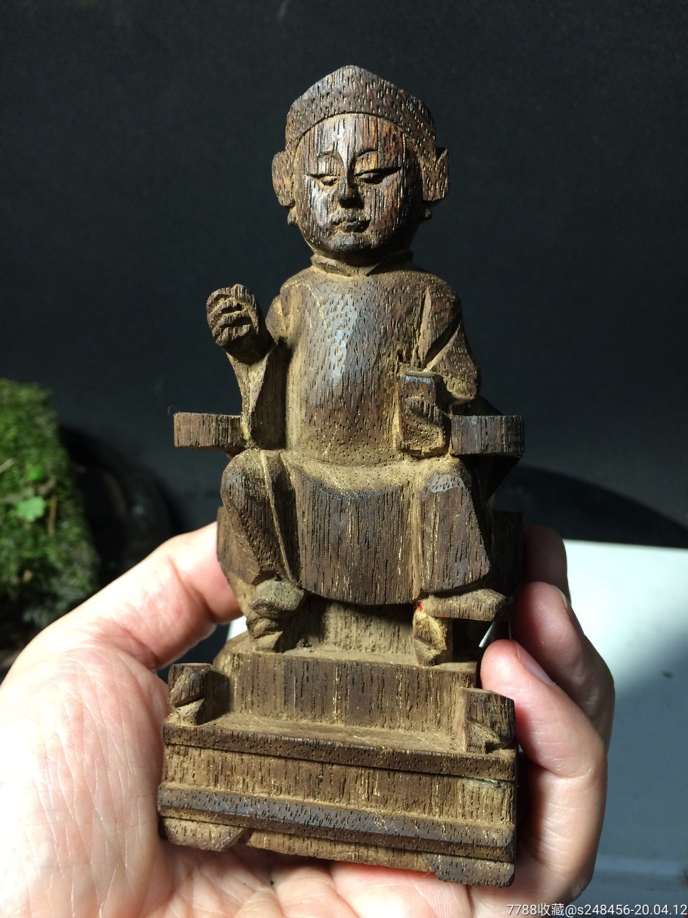 老木雕神像造像佛像古玩清代文房摆设雕件摆件木器尺寸如图福神