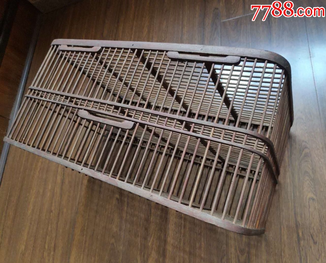 民国双层四门竹鸟笼包浆老道尺寸2545cm高21cm