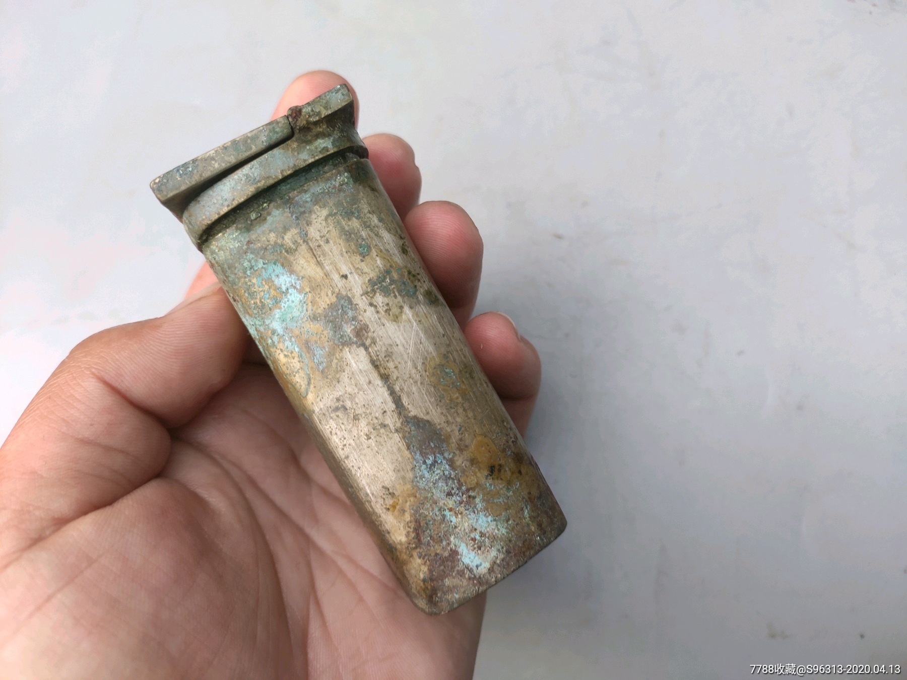 清代白铜盒子刻字个头大