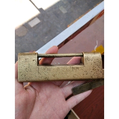 清代刻花帶雕工驢打滾銅鎖，刻畫雕花(se72351713)_云海收藏