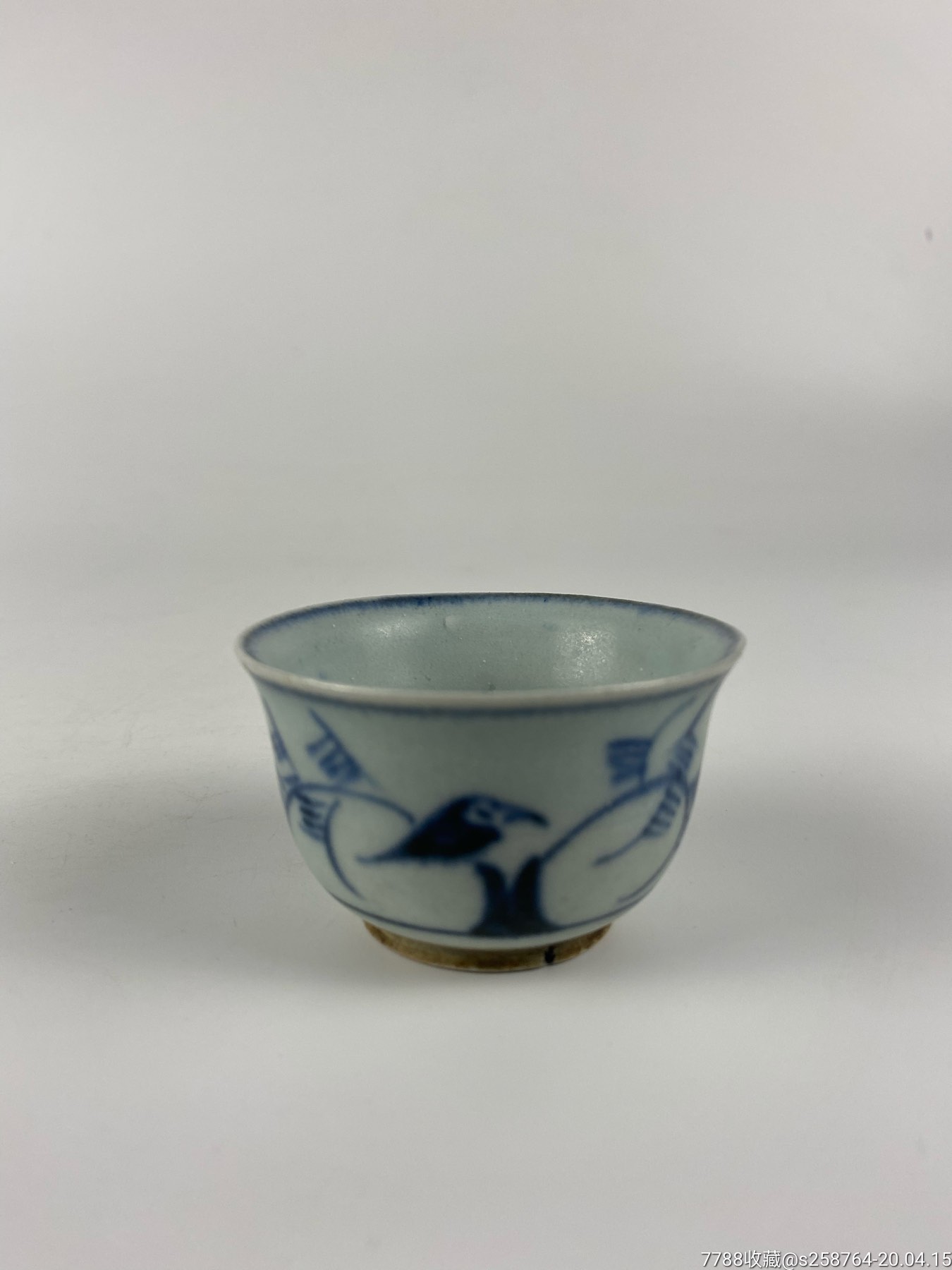 青花花鸟纹杯_青花瓷_德兴社【7788红宝书】