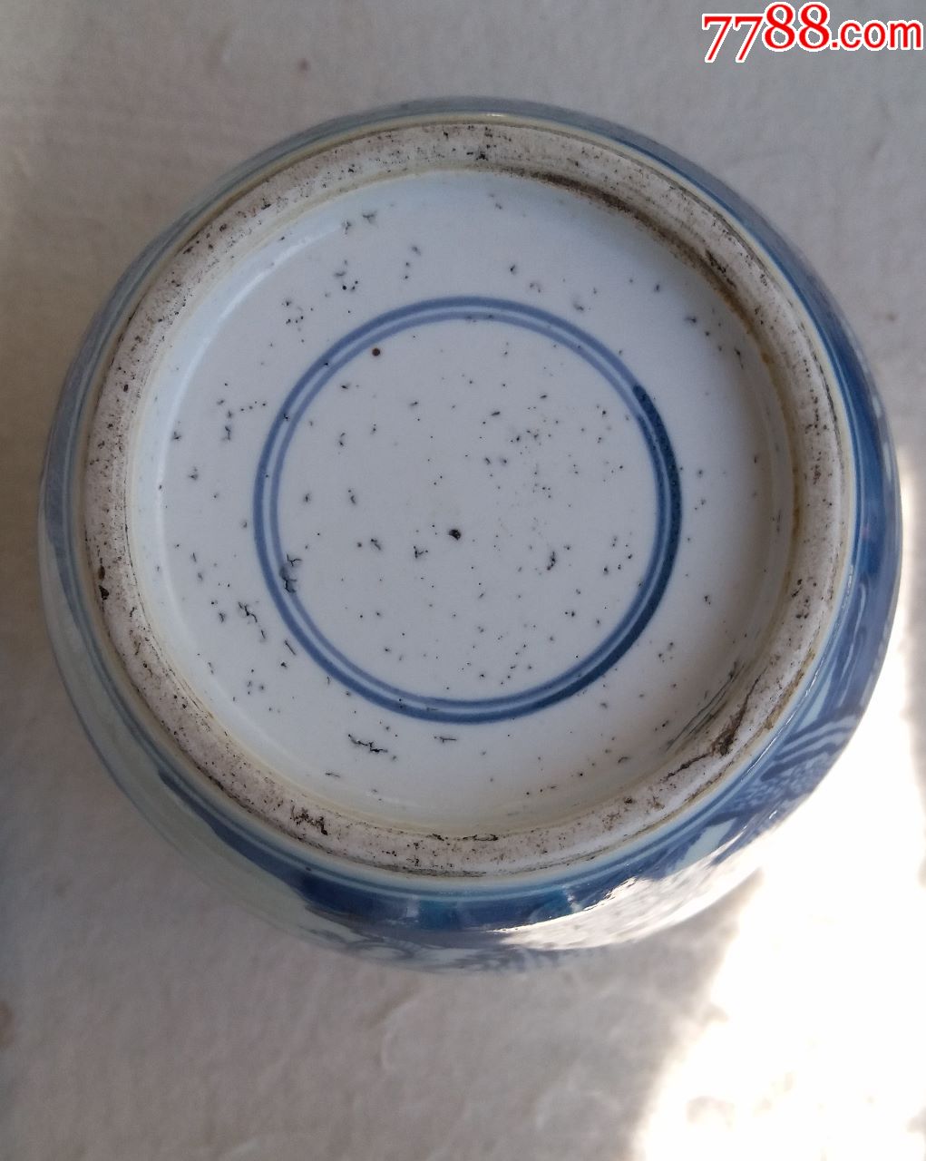 康熙双圈款松竹梅青花罐