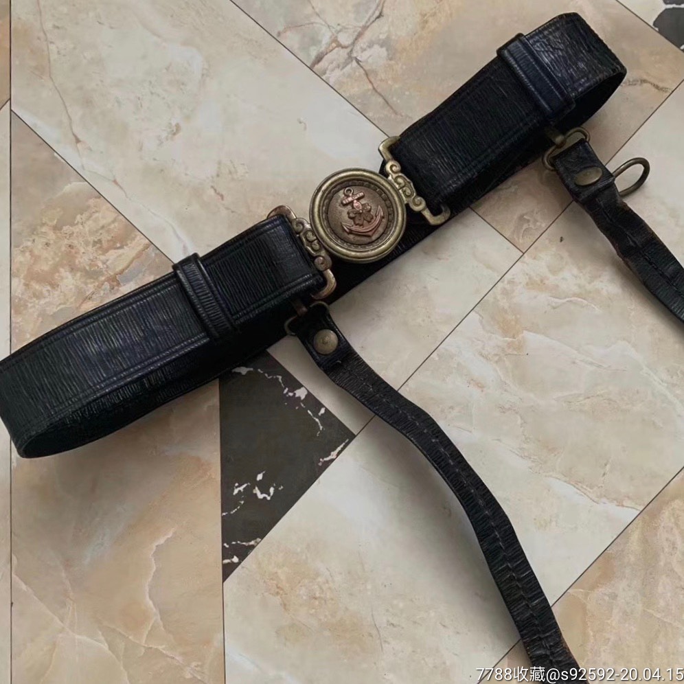 二战原品收藏日本海军牛皮腰带饭田完整好品寿屋需要海短私聊