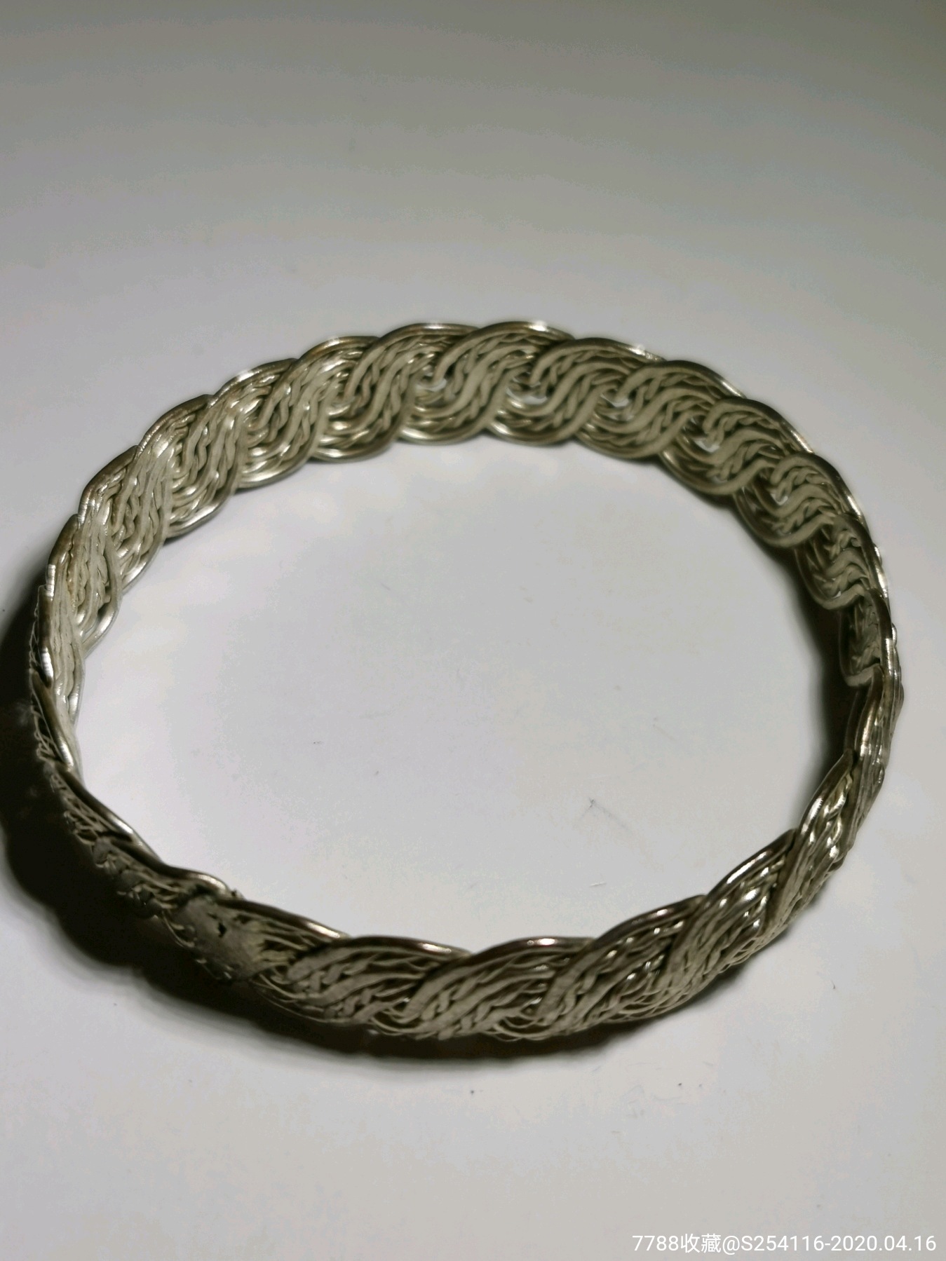 日本纯银925精制手镯宽13mm纯银线细工精制重219克特价298包邮ac92