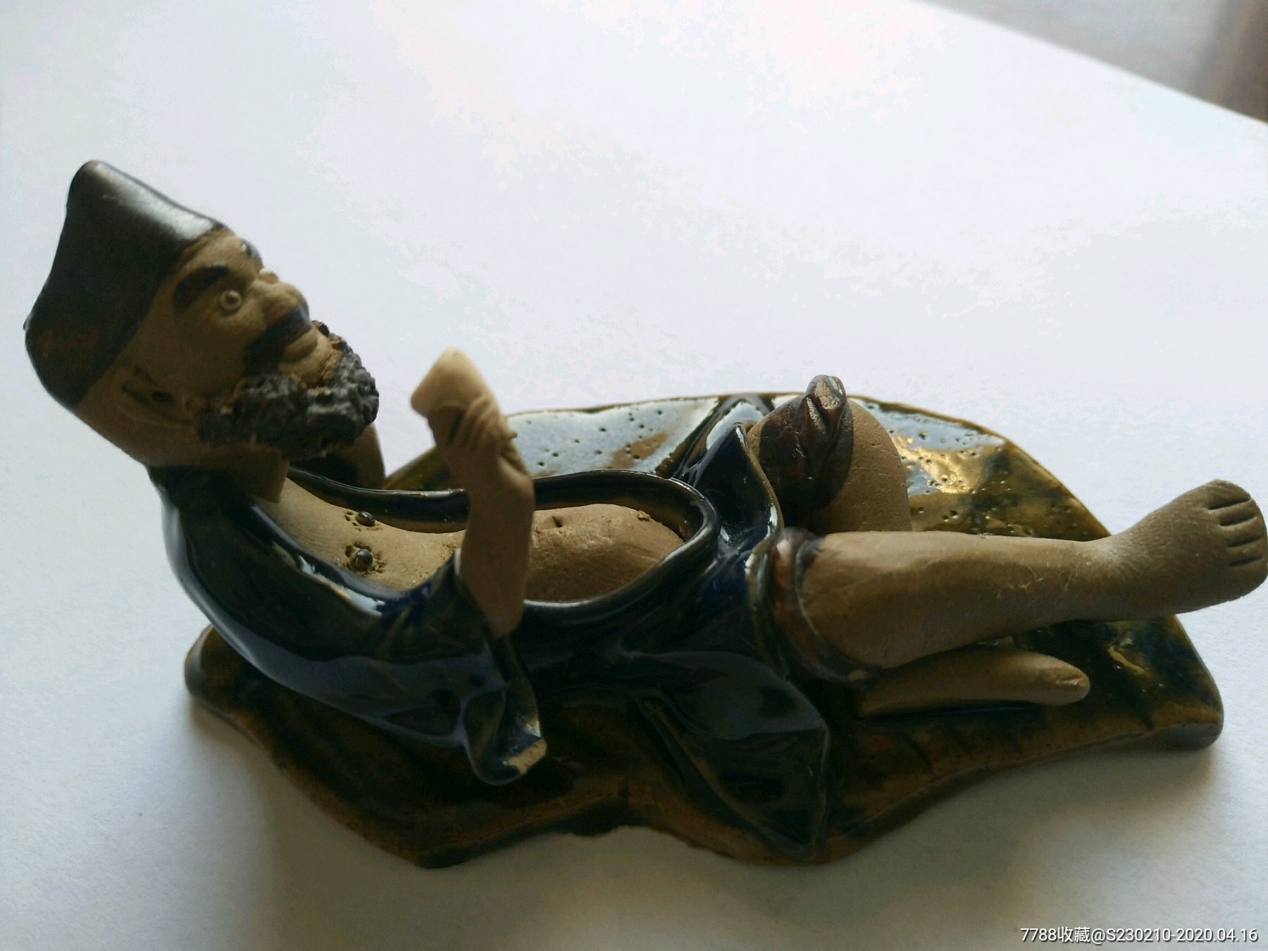 早期手工瓷雕《醉仙老道》