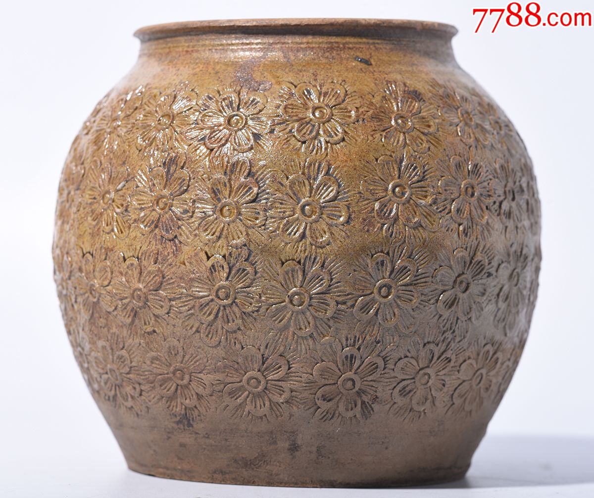 0288*0印花酱釉小罐