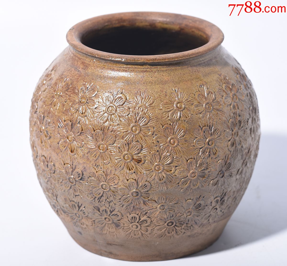 0288*0印花酱釉小罐