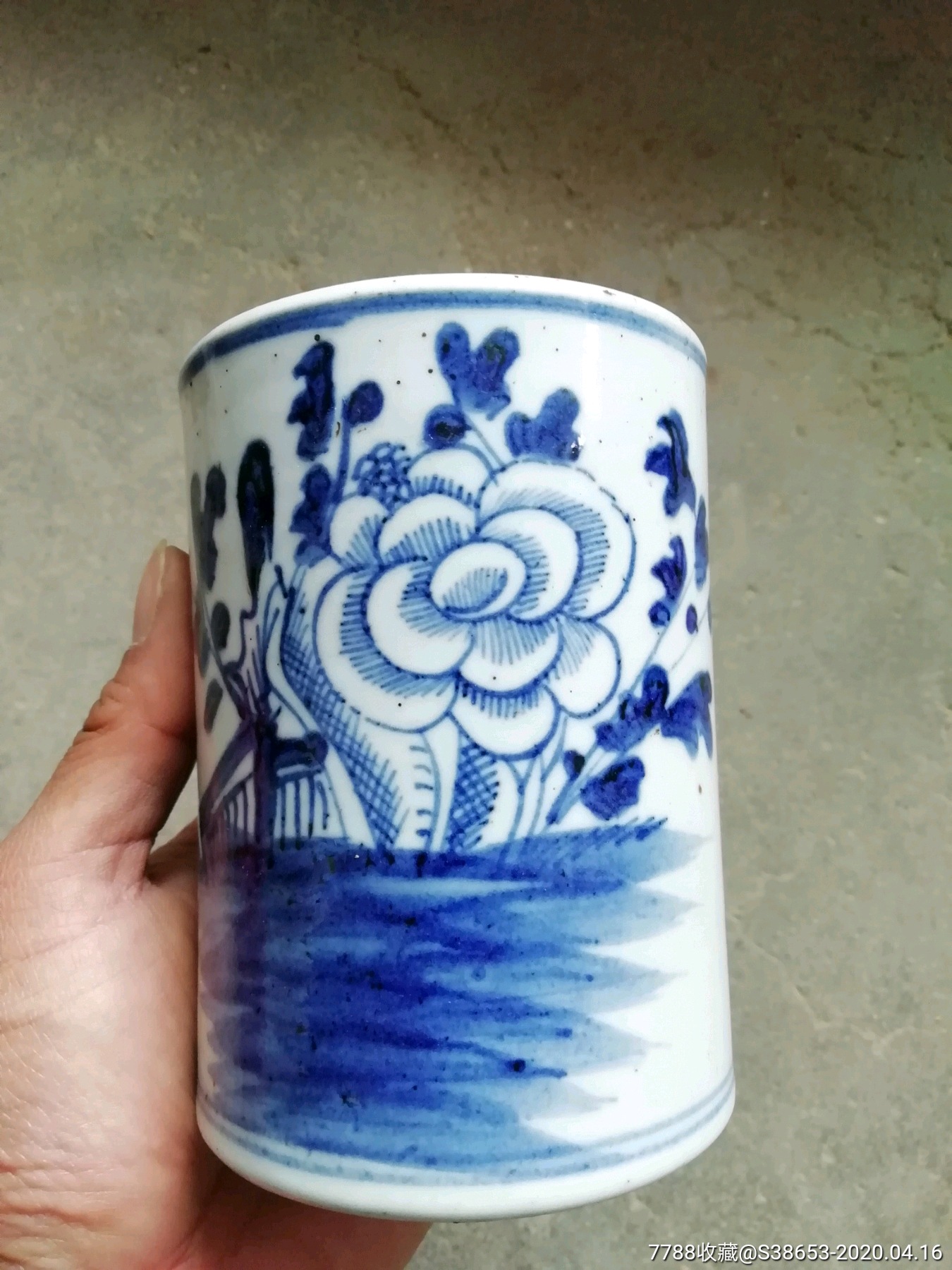 清代青花笔筒
