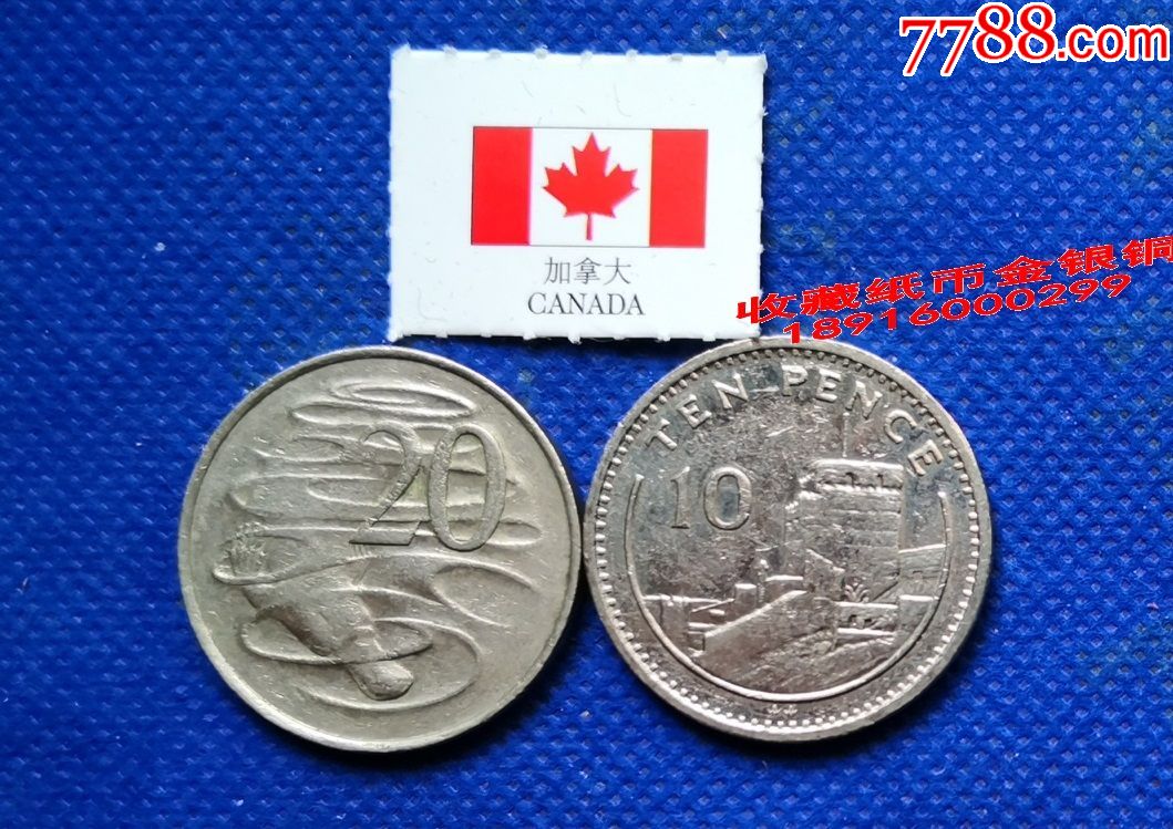 2枚不同版欧洲加拿大钱币分币世界钱币外国币28mm加拿大硬币女皇k13