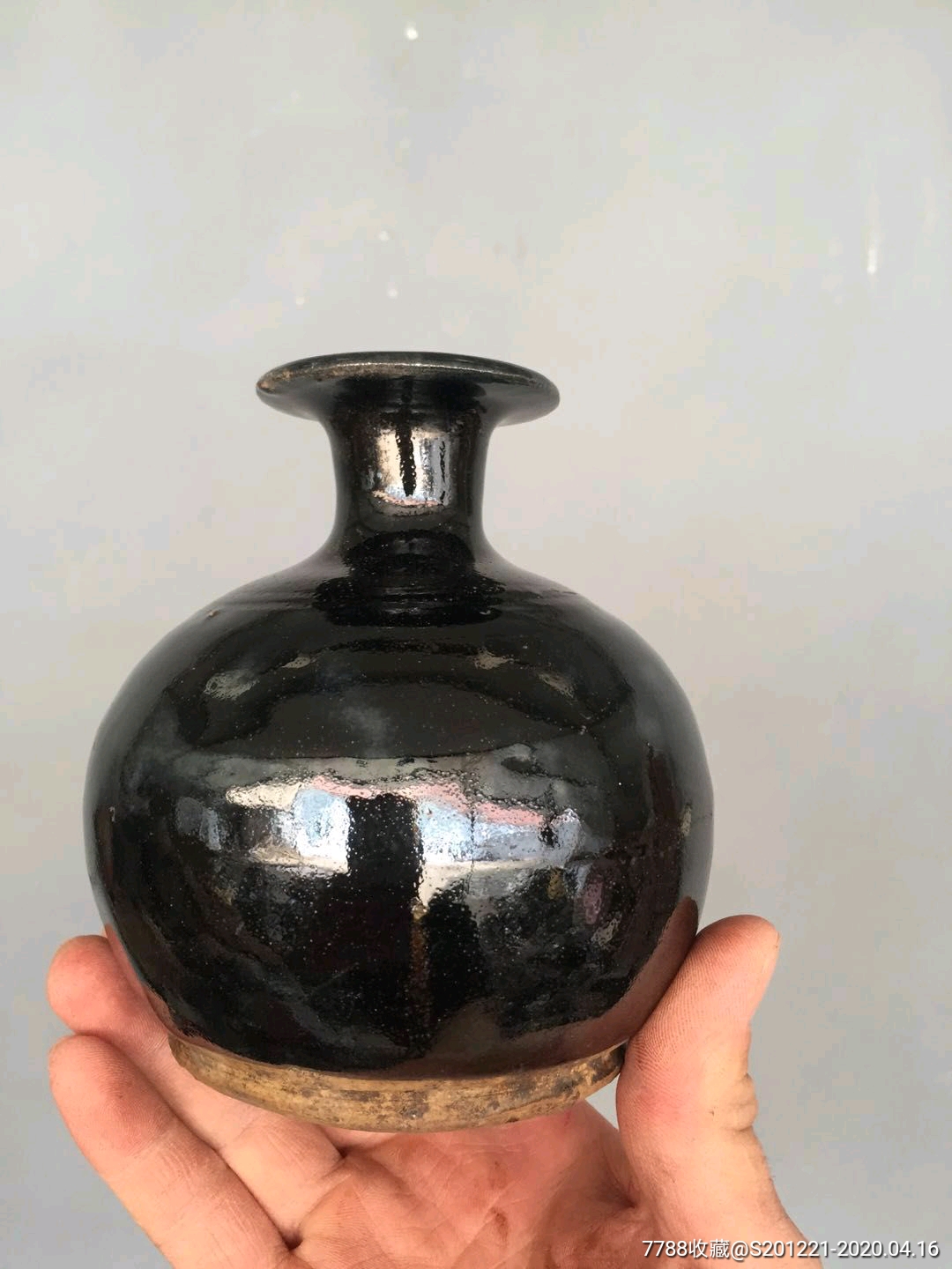 黑瓷水注老古董民俗老物件古玩杂项老瓷器文房用品￥28010品99老黑