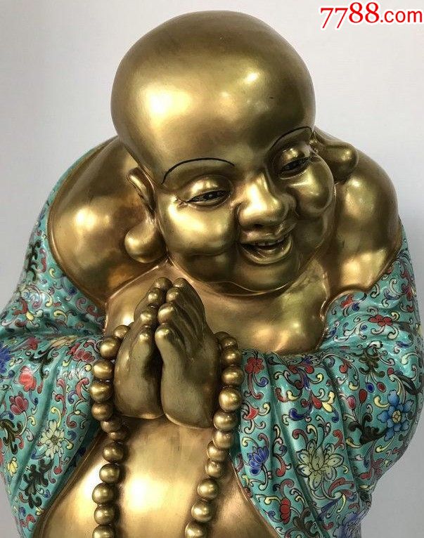 本金珐琅彩缠枝花卉纹佛