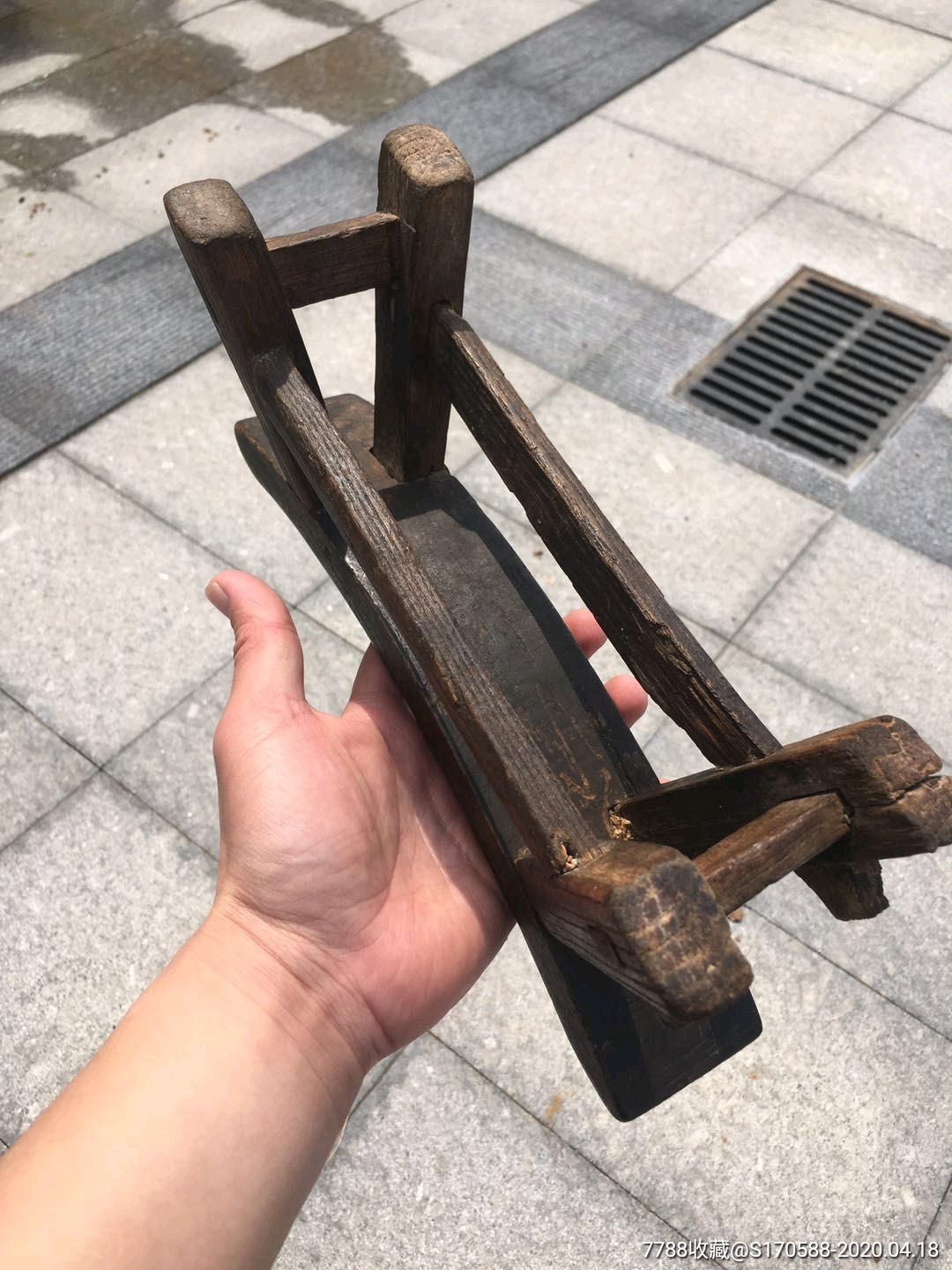 清代榆木小板凳,全品无修配!-木椅/凳-7788旧家具收藏