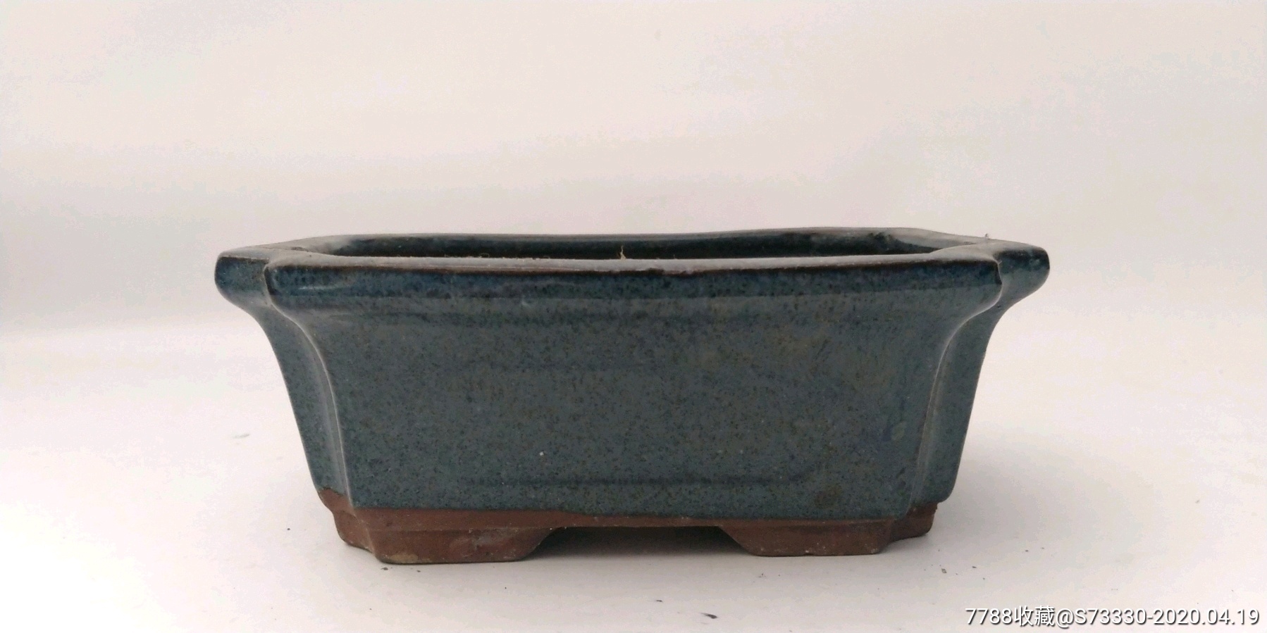 宜兴挂釉凸奎抽角长方小花盆_其他紫砂_第1张_7788陶器收藏