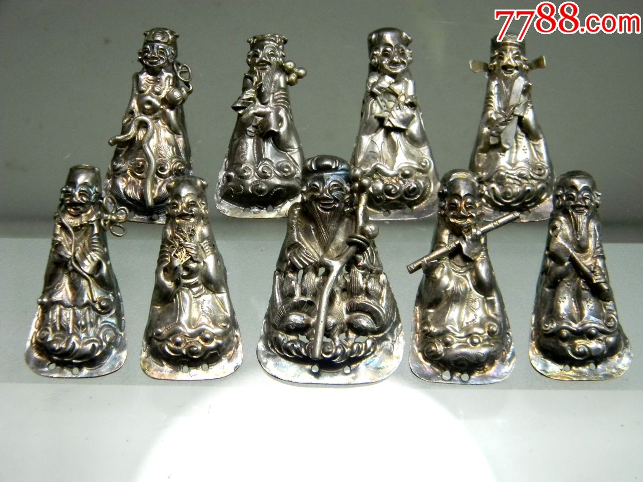 清代银八仙一套