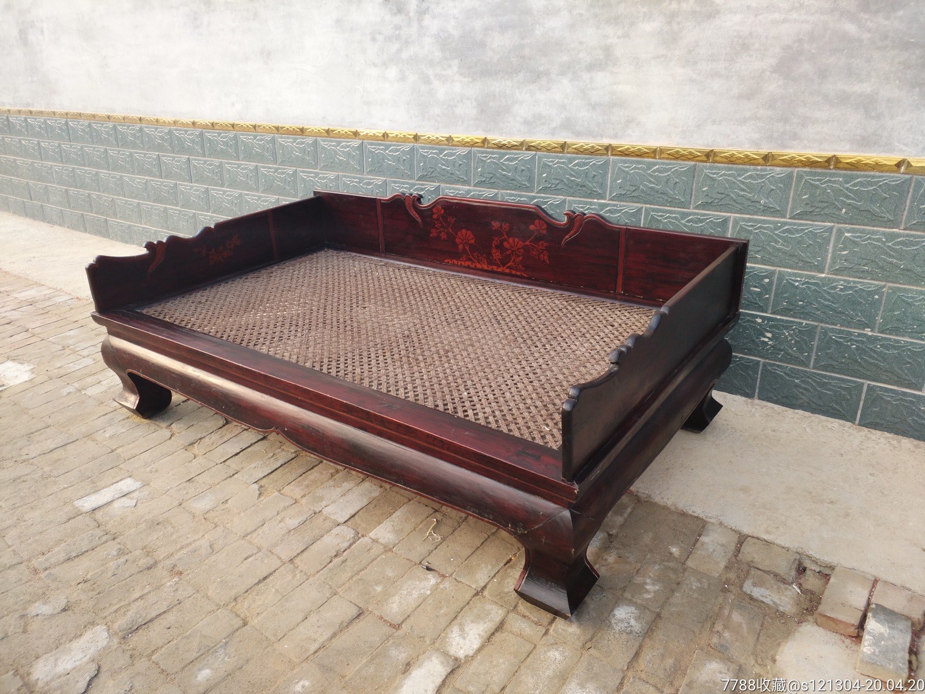 清末榆木罗汉床老床古董床老家具