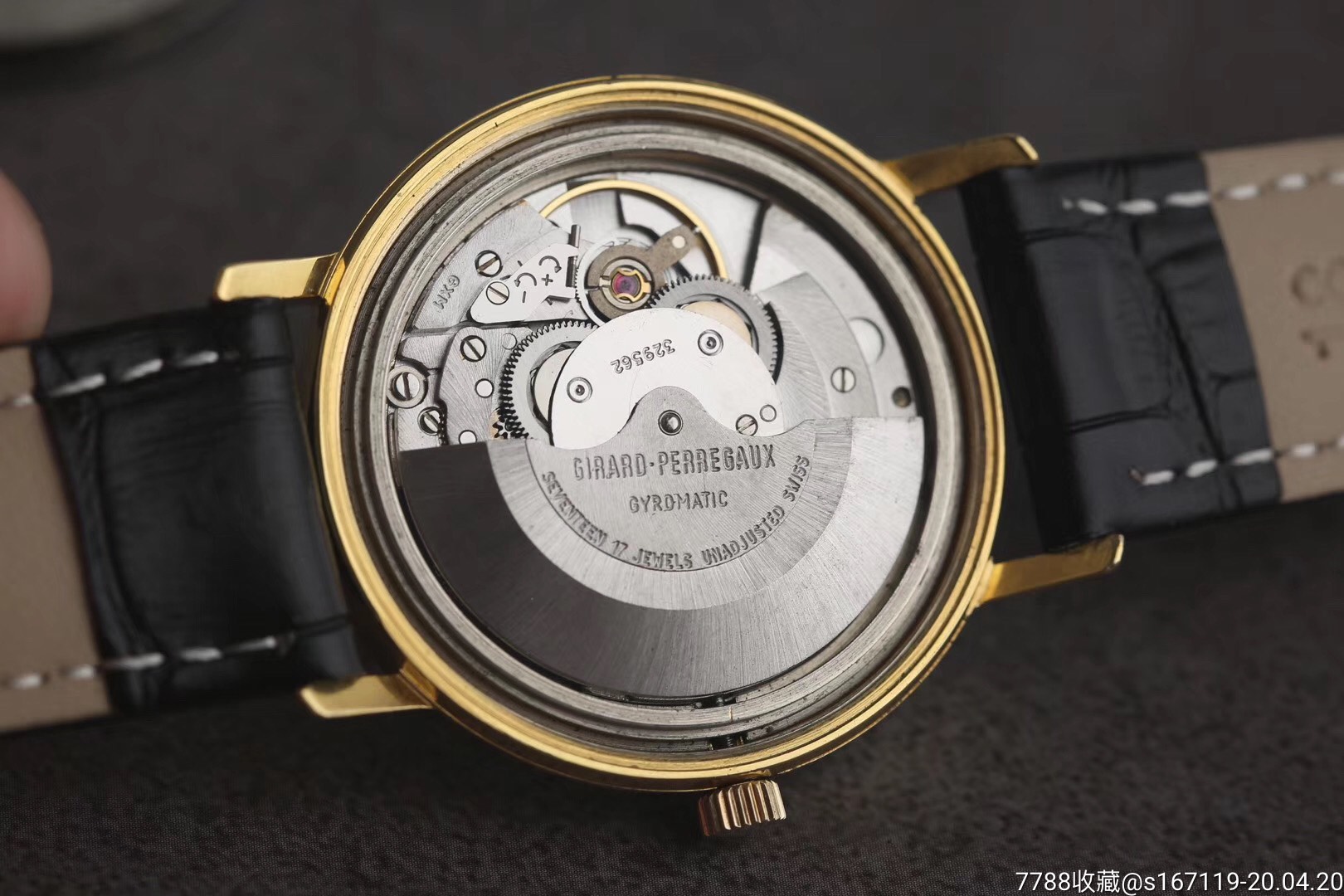 十大名表芝柏gp古董表经典钉条刻度大三针慢调日历17钻自动专机表径34