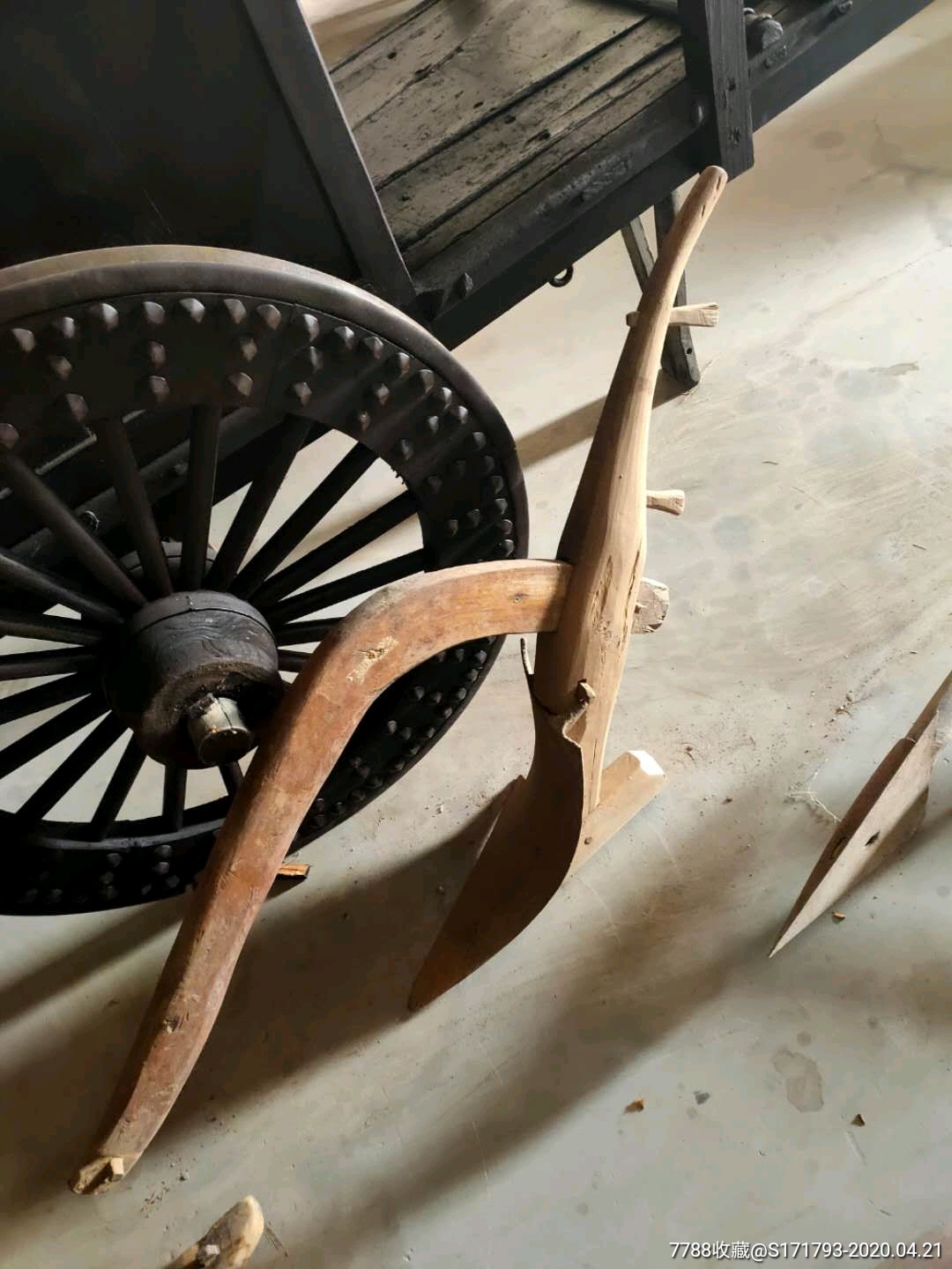 民俗老物件,木犁,种水稻用的木犁-农用工具-7788收藏__收藏热线