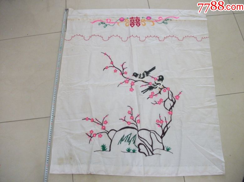 二手手工刺绣门帘7817使用过有污渍品如图